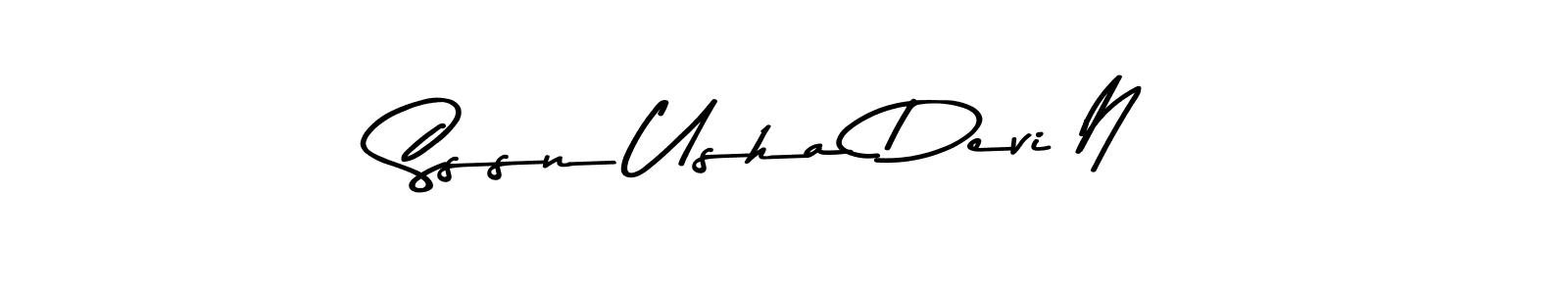 Make a beautiful signature design for name Sssn Usha Devi N. With this signature (Asem Kandis PERSONAL USE) style, you can create a handwritten signature for free. Sssn Usha Devi N signature style 9 images and pictures png