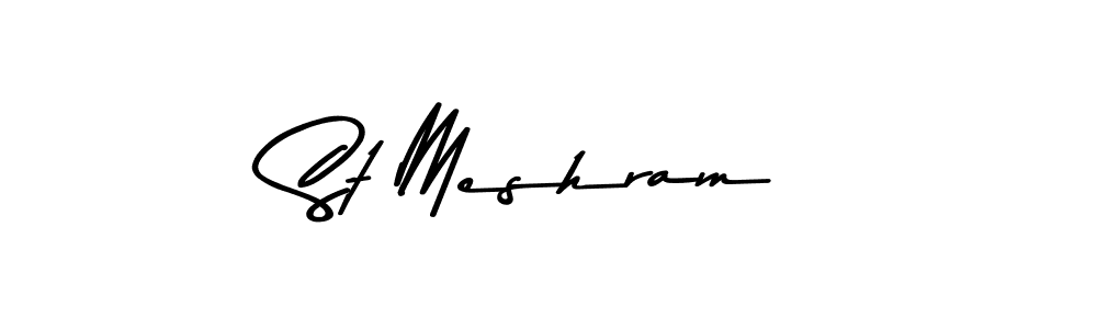 Use a signature maker to create a handwritten signature online. With this signature software, you can design (Asem Kandis PERSONAL USE) your own signature for name St Meshram. St Meshram signature style 9 images and pictures png