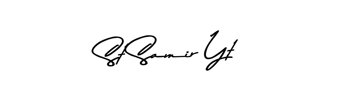 This is the best signature style for the St Samir Yt name. Also you like these signature font (Asem Kandis PERSONAL USE). Mix name signature. St Samir Yt signature style 9 images and pictures png