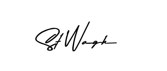 Use a signature maker to create a handwritten signature online. With this signature software, you can design (Asem Kandis PERSONAL USE) your own signature for name St Wagh. St Wagh signature style 9 images and pictures png