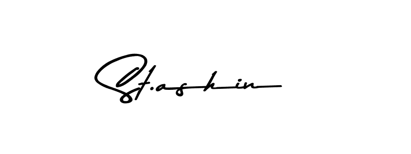How to make St.ashin name signature. Use Asem Kandis PERSONAL USE style for creating short signs online. This is the latest handwritten sign. St.ashin signature style 9 images and pictures png