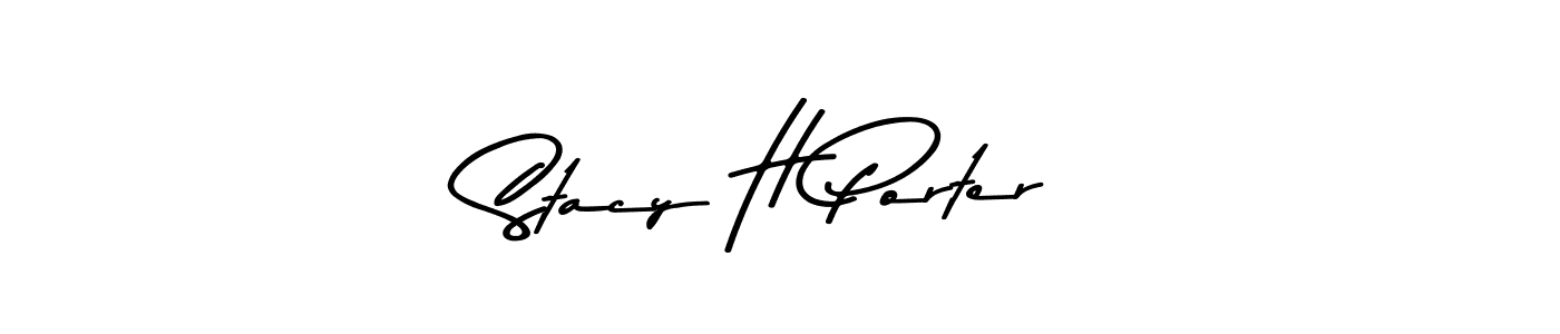 Create a beautiful signature design for name Stacy H Porter. With this signature (Asem Kandis PERSONAL USE) fonts, you can make a handwritten signature for free. Stacy H Porter signature style 9 images and pictures png