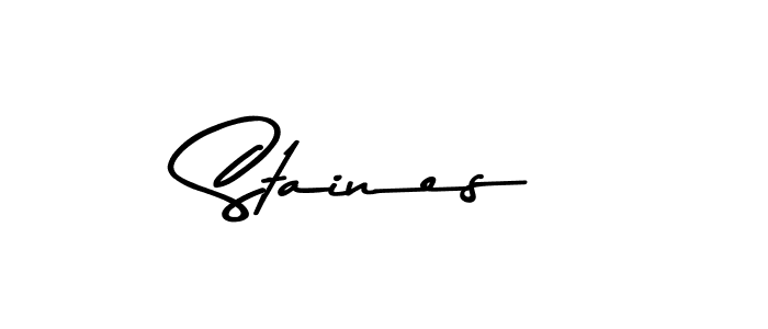 Make a beautiful signature design for name Staines. With this signature (Asem Kandis PERSONAL USE) style, you can create a handwritten signature for free. Staines signature style 9 images and pictures png