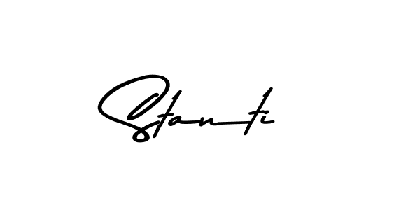 How to make Stanti name signature. Use Asem Kandis PERSONAL USE style for creating short signs online. This is the latest handwritten sign. Stanti signature style 9 images and pictures png