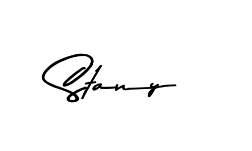 How to make Stany name signature. Use Asem Kandis PERSONAL USE style for creating short signs online. This is the latest handwritten sign. Stany signature style 9 images and pictures png