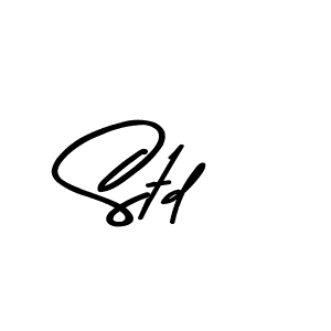 Create a beautiful signature design for name Std. With this signature (Asem Kandis PERSONAL USE) fonts, you can make a handwritten signature for free. Std signature style 9 images and pictures png