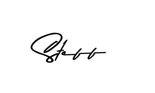 Create a beautiful signature design for name Steff. With this signature (Asem Kandis PERSONAL USE) fonts, you can make a handwritten signature for free. Steff signature style 9 images and pictures png