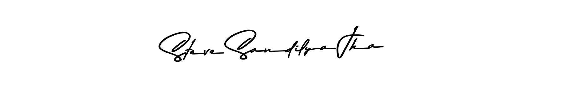 How to make Steve Sandilya Jha name signature. Use Asem Kandis PERSONAL USE style for creating short signs online. This is the latest handwritten sign. Steve Sandilya Jha signature style 9 images and pictures png