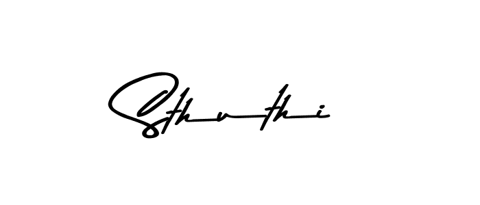 Create a beautiful signature design for name Sthuthi. With this signature (Asem Kandis PERSONAL USE) fonts, you can make a handwritten signature for free. Sthuthi signature style 9 images and pictures png