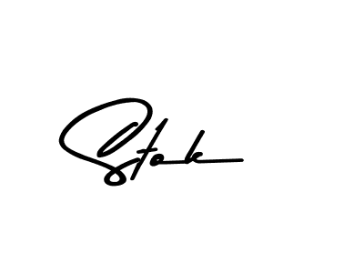 Make a beautiful signature design for name Stok. With this signature (Asem Kandis PERSONAL USE) style, you can create a handwritten signature for free. Stok signature style 9 images and pictures png