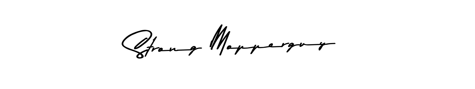 Create a beautiful signature design for name Strong Mopperguy. With this signature (Asem Kandis PERSONAL USE) fonts, you can make a handwritten signature for free. Strong Mopperguy signature style 9 images and pictures png