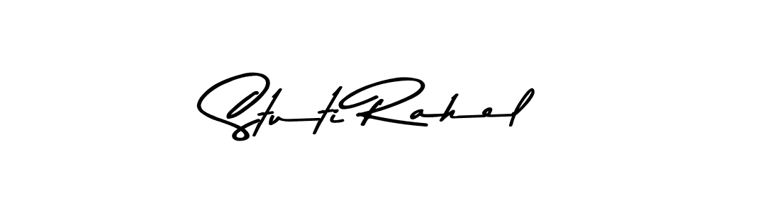 How to make Stuti Rahel name signature. Use Asem Kandis PERSONAL USE style for creating short signs online. This is the latest handwritten sign. Stuti Rahel signature style 9 images and pictures png