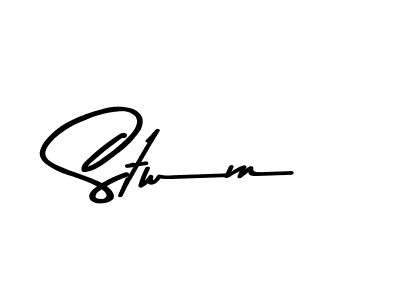 Create a beautiful signature design for name Stwm. With this signature (Asem Kandis PERSONAL USE) fonts, you can make a handwritten signature for free. Stwm signature style 9 images and pictures png