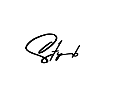 Create a beautiful signature design for name Styb. With this signature (Asem Kandis PERSONAL USE) fonts, you can make a handwritten signature for free. Styb signature style 9 images and pictures png