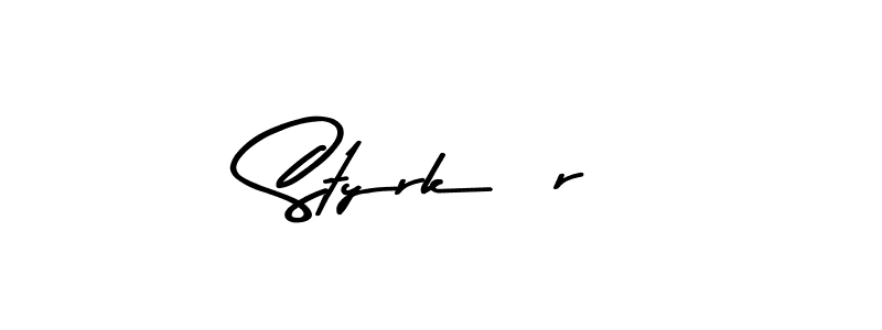 Create a beautiful signature design for name Styrkár. With this signature (Asem Kandis PERSONAL USE) fonts, you can make a handwritten signature for free. Styrkár signature style 9 images and pictures png