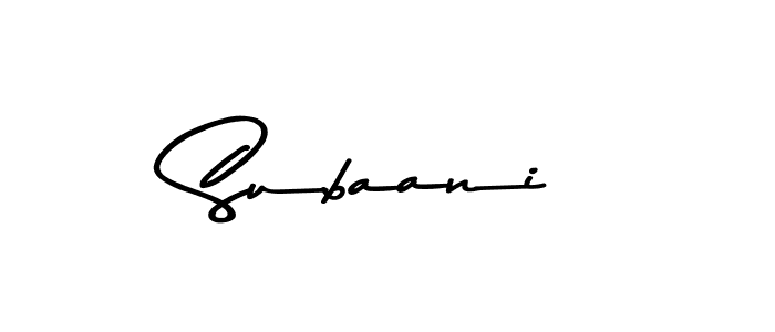 Use a signature maker to create a handwritten signature online. With this signature software, you can design (Asem Kandis PERSONAL USE) your own signature for name Subaani. Subaani signature style 9 images and pictures png