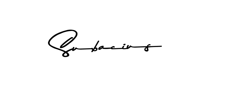 Design your own signature with our free online signature maker. With this signature software, you can create a handwritten (Asem Kandis PERSONAL USE) signature for name Subacius. Subacius signature style 9 images and pictures png