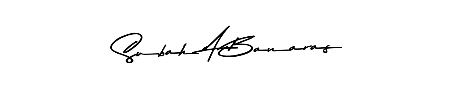if you are searching for the best signature style for your name Subah A Banaras. so please give up your signature search. here we have designed multiple signature styles  using Asem Kandis PERSONAL USE. Subah A Banaras signature style 9 images and pictures png