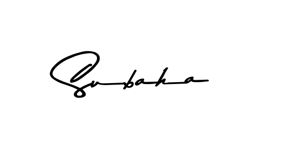 Create a beautiful signature design for name Subaha. With this signature (Asem Kandis PERSONAL USE) fonts, you can make a handwritten signature for free. Subaha signature style 9 images and pictures png