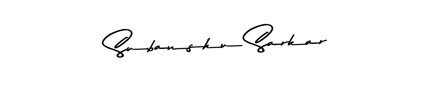 The best way (Asem Kandis PERSONAL USE) to make a short signature is to pick only two or three words in your name. The name Subanshu Sarkar include a total of six letters. For converting this name. Subanshu Sarkar signature style 9 images and pictures png