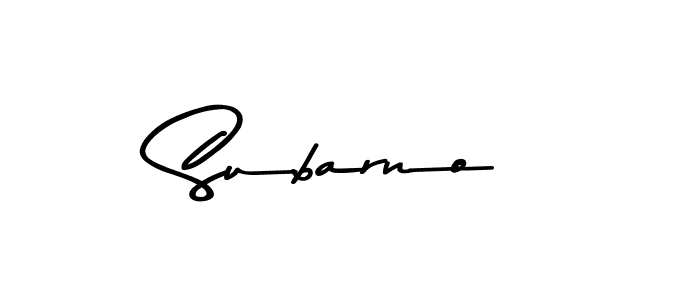 Make a beautiful signature design for name Subarno. With this signature (Asem Kandis PERSONAL USE) style, you can create a handwritten signature for free. Subarno signature style 9 images and pictures png