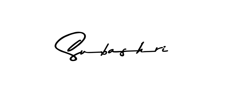 How to make Subashri name signature. Use Asem Kandis PERSONAL USE style for creating short signs online. This is the latest handwritten sign. Subashri signature style 9 images and pictures png