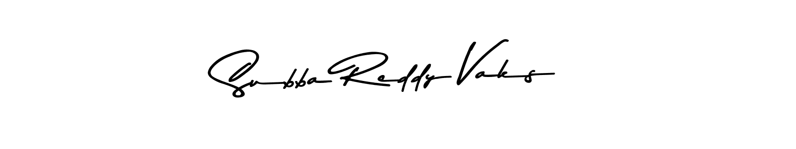 Use a signature maker to create a handwritten signature online. With this signature software, you can design (Asem Kandis PERSONAL USE) your own signature for name Subba Reddy Vaks. Subba Reddy Vaks signature style 9 images and pictures png