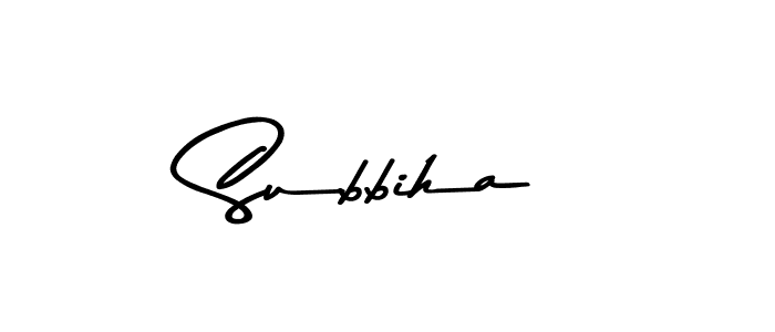 Create a beautiful signature design for name Subbiha. With this signature (Asem Kandis PERSONAL USE) fonts, you can make a handwritten signature for free. Subbiha signature style 9 images and pictures png