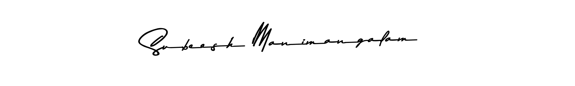 Similarly Asem Kandis PERSONAL USE is the best handwritten signature design. Signature creator online .You can use it as an online autograph creator for name Subeesh Manimangalam. Subeesh Manimangalam signature style 9 images and pictures png