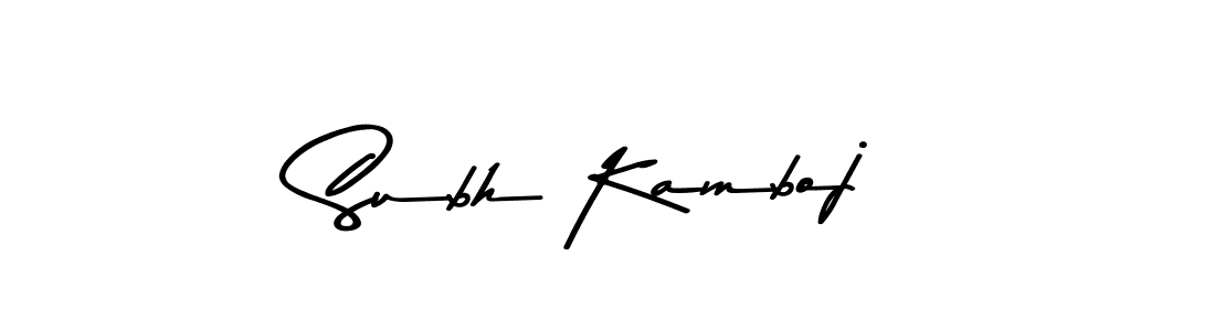 This is the best signature style for the Subh Kamboj name. Also you like these signature font (Asem Kandis PERSONAL USE). Mix name signature. Subh Kamboj signature style 9 images and pictures png