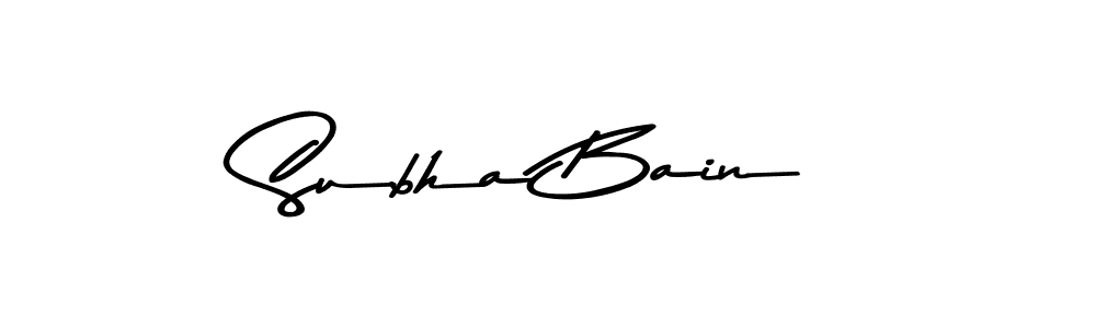 Make a beautiful signature design for name Subha Bain. With this signature (Asem Kandis PERSONAL USE) style, you can create a handwritten signature for free. Subha Bain signature style 9 images and pictures png