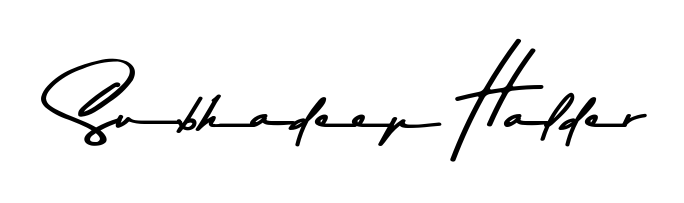 Discover how Subhadeep Halder looks in an executive cursive font (Asem Kandis PERSONAL USE). Perfect for legal documents, invoices, and certificates. Subhadeep Halder signature style 9 images and pictures png