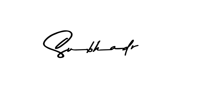 Create a beautiful signature design for name Subhadr. With this signature (Asem Kandis PERSONAL USE) fonts, you can make a handwritten signature for free. Subhadr signature style 9 images and pictures png