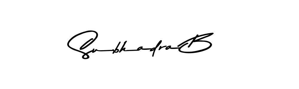 Subhadra B stylish signature style. Best Handwritten Sign (Asem Kandis PERSONAL USE) for my name. Handwritten Signature Collection Ideas for my name Subhadra B. Subhadra B signature style 9 images and pictures png
