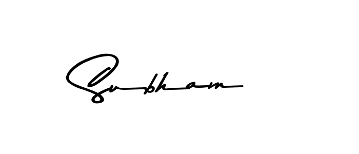 Design your own signature with our free online signature maker. With this signature software, you can create a handwritten (Asem Kandis PERSONAL USE) signature for name Subham . Subham  signature style 9 images and pictures png