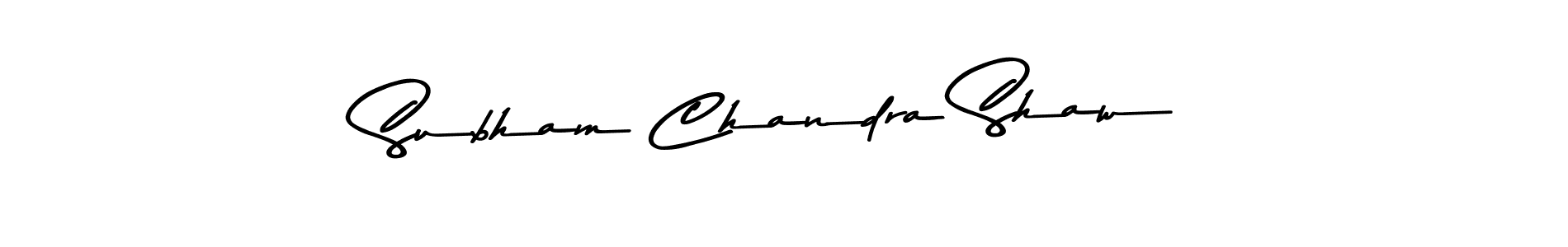 Make a beautiful signature design for name Subham Chandra Shaw. With this signature (Asem Kandis PERSONAL USE) style, you can create a handwritten signature for free. Subham Chandra Shaw signature style 9 images and pictures png