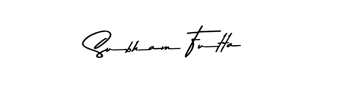 Make a beautiful signature design for name Subham Futta. With this signature (Asem Kandis PERSONAL USE) style, you can create a handwritten signature for free. Subham Futta signature style 9 images and pictures png