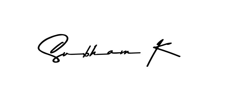 Subham K stylish signature style. Best Handwritten Sign (Asem Kandis PERSONAL USE) for my name. Handwritten Signature Collection Ideas for my name Subham K. Subham K signature style 9 images and pictures png