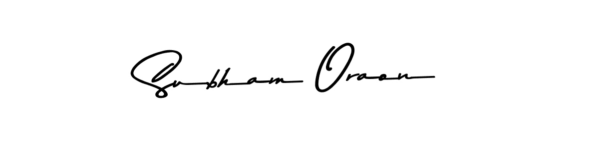 How to make Subham Oraon name signature. Use Asem Kandis PERSONAL USE style for creating short signs online. This is the latest handwritten sign. Subham Oraon signature style 9 images and pictures png
