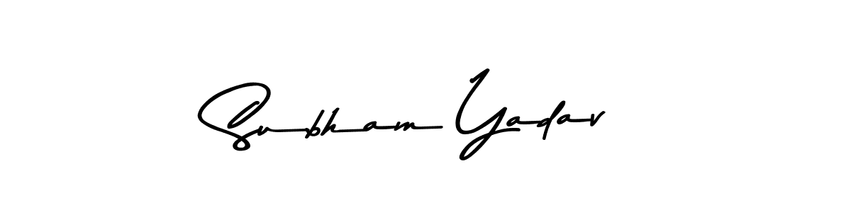 Use a signature maker to create a handwritten signature online. With this signature software, you can design (Asem Kandis PERSONAL USE) your own signature for name Subham Yadav. Subham Yadav signature style 9 images and pictures png