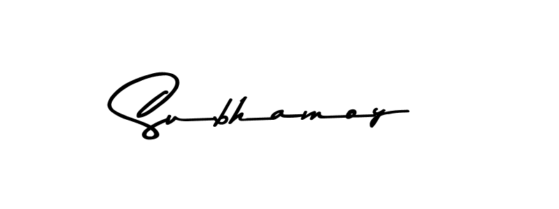 Create a beautiful signature design for name Subhamoy. With this signature (Asem Kandis PERSONAL USE) fonts, you can make a handwritten signature for free. Subhamoy signature style 9 images and pictures png