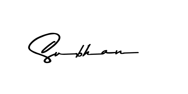 Use a signature maker to create a handwritten signature online. With this signature software, you can design (Asem Kandis PERSONAL USE) your own signature for name Subhan. Subhan signature style 9 images and pictures png