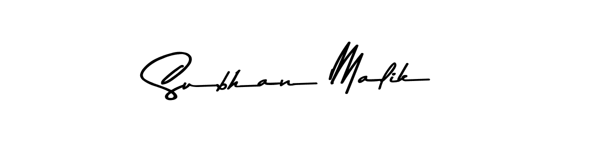 Use a signature maker to create a handwritten signature online. With this signature software, you can design (Asem Kandis PERSONAL USE) your own signature for name Subhan Malik. Subhan Malik signature style 9 images and pictures png