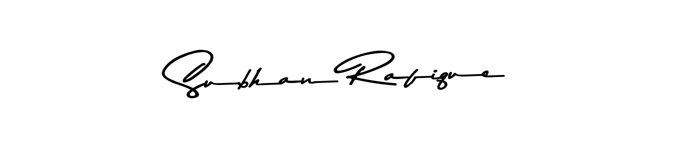 Create a beautiful signature design for name Subhan Rafique. With this signature (Asem Kandis PERSONAL USE) fonts, you can make a handwritten signature for free. Subhan Rafique signature style 9 images and pictures png