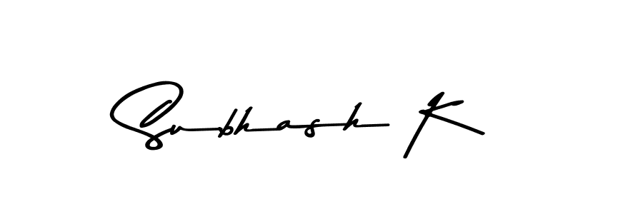 Design your own signature with our free online signature maker. With this signature software, you can create a handwritten (Asem Kandis PERSONAL USE) signature for name Subhash K. Subhash K signature style 9 images and pictures png