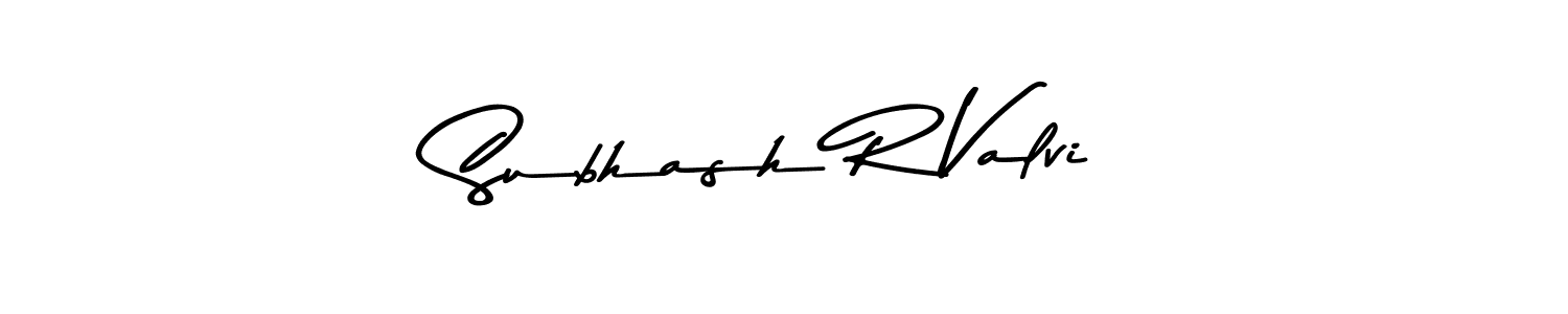 Make a beautiful signature design for name Subhash R Valvi. With this signature (Asem Kandis PERSONAL USE) style, you can create a handwritten signature for free. Subhash R Valvi signature style 9 images and pictures png