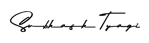 You can use this online signature creator to create a handwritten signature for the name Subhash Tyagi. This is the best online autograph maker. Subhash Tyagi signature style 9 images and pictures png