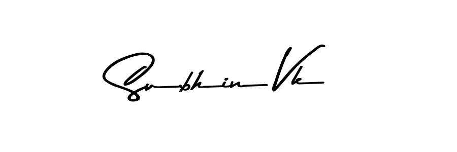 The best way (Asem Kandis PERSONAL USE) to make a short signature is to pick only two or three words in your name. The name Subhin Vk include a total of six letters. For converting this name. Subhin Vk signature style 9 images and pictures png