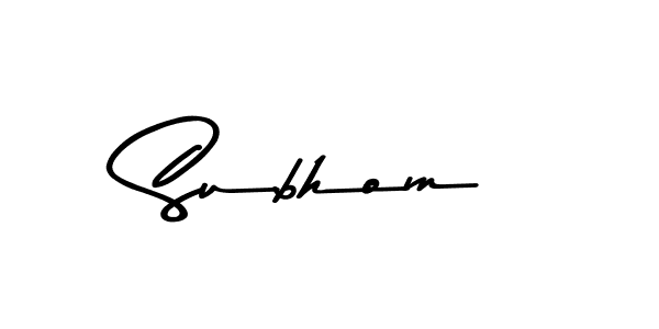 Subhom stylish signature style. Best Handwritten Sign (Asem Kandis PERSONAL USE) for my name. Handwritten Signature Collection Ideas for my name Subhom. Subhom signature style 9 images and pictures png