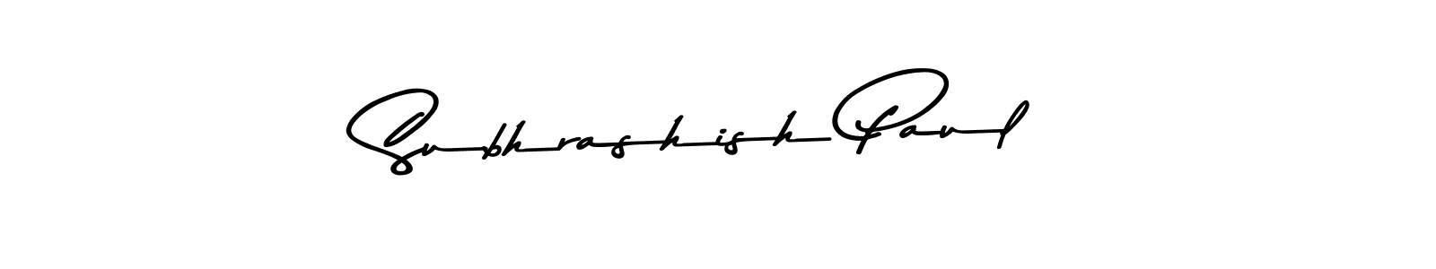 Make a beautiful signature design for name Subhrashish Paul. With this signature (Asem Kandis PERSONAL USE) style, you can create a handwritten signature for free. Subhrashish Paul signature style 9 images and pictures png